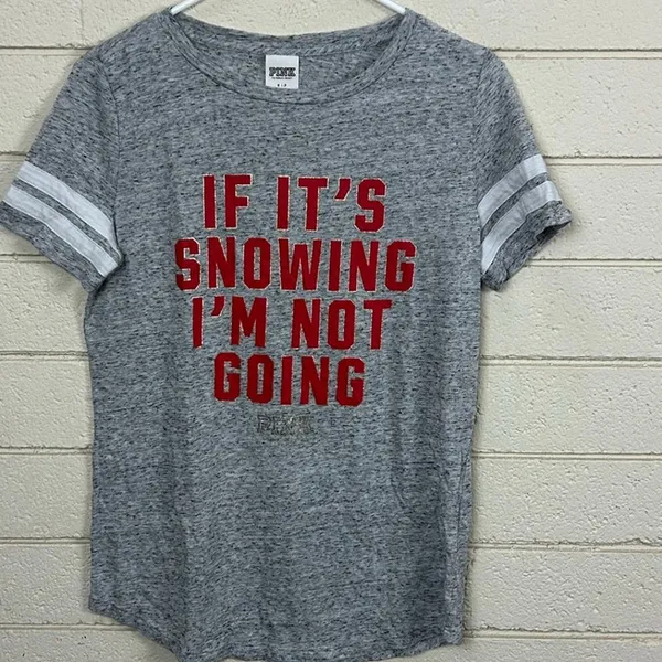 PINK Victoria’s Secret Gray Graphic Tee size S - Image 4
