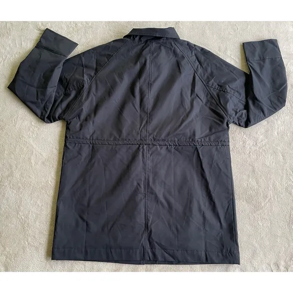 NWT A New Day Women's Black Rain Jacket Snap Front Drawstring Coat Size M - Image 2
