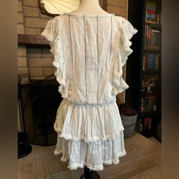 Surf Gypsy NWT Fringe Trim Ruffled Swim Cover Up - Large - Image 6