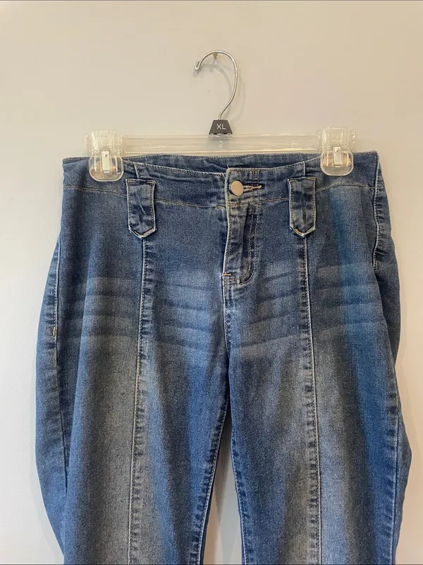 Women’s Blue Flared Jeans retro boho look Size 27 - Image 3