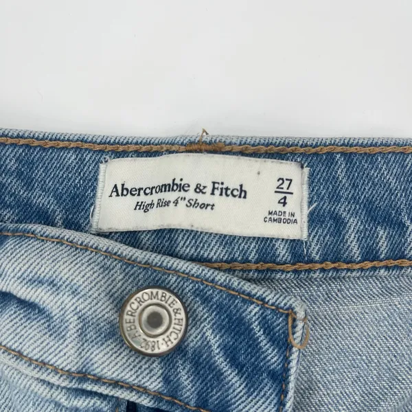 Abercrombie Fitch Y2K Mom Jean Women Short Sz 4/27 Festival Cutoff Denim Indie - Image 9