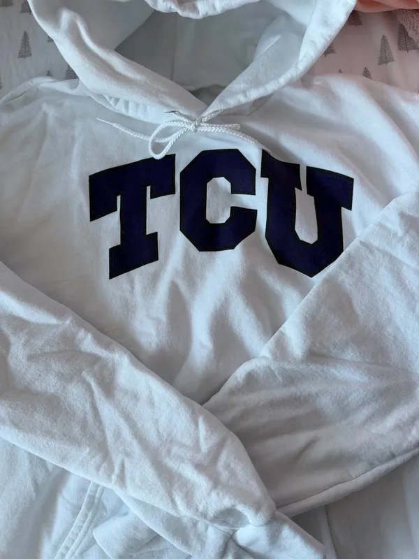 TCU white hoodie Size L - Image 2