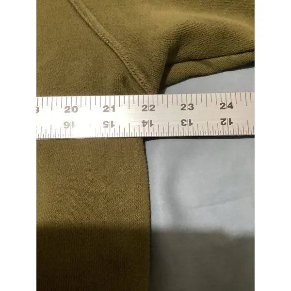 Madewell MWL Green Henley Sweatshirt Organic Cotton Blend Raglan Sleeve Small - Image 6