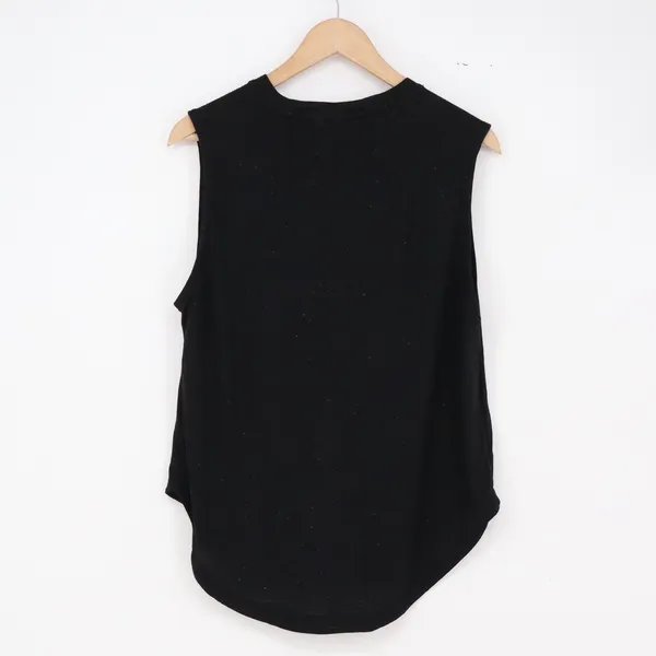 Adidas Tank Top Womens Large Sport Gameday Black Slub Knit Logo Excellent - Image 5