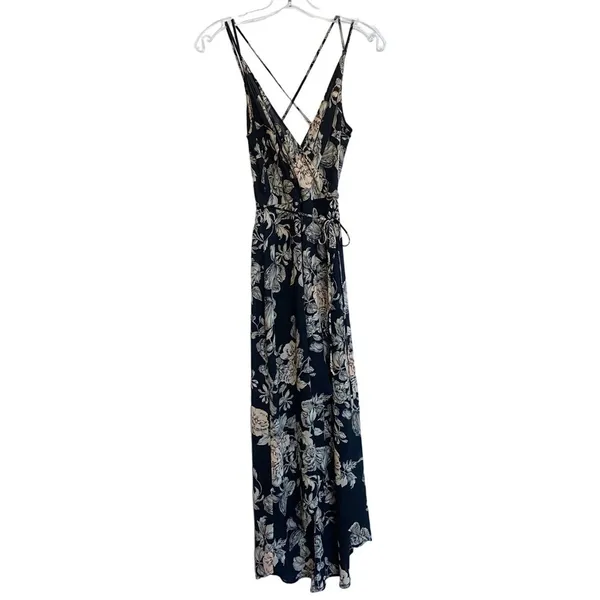 ASTR the Label Womens Black Floral High-Low Wrap‎ Dress ADR93361 XS - Image 3
