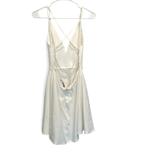 Lulus Believe In Love White Backless Skater Dress Women M Strappy Open Back - Image 9