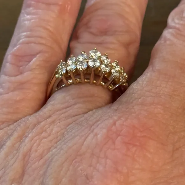 Vintage SETA gold tone simulated diamond ring Size 8 - Image 6