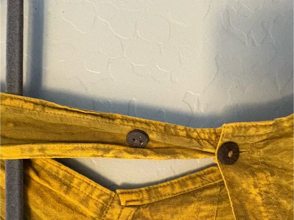 Rhea mustard yellow acid wash looking bohemian overalls size medium - Image 5