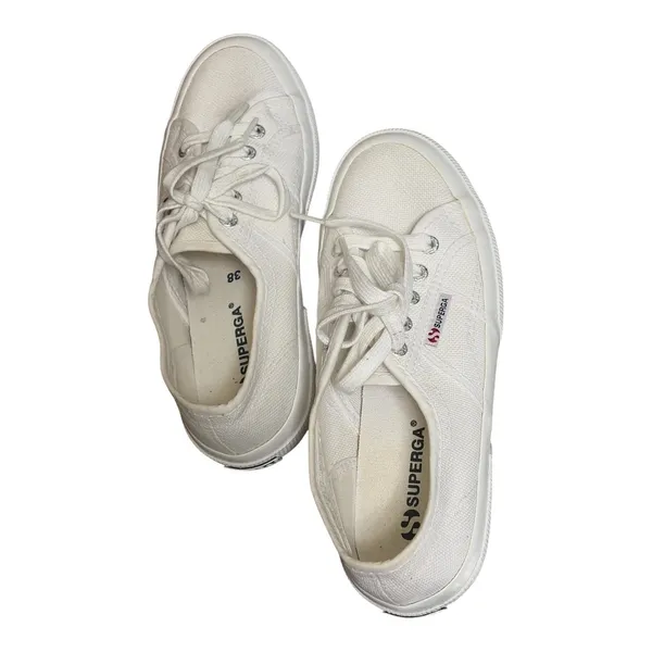 Superga White Canvas Cotu Classic Sneakers Men-6 Women 7.5 - Image 3