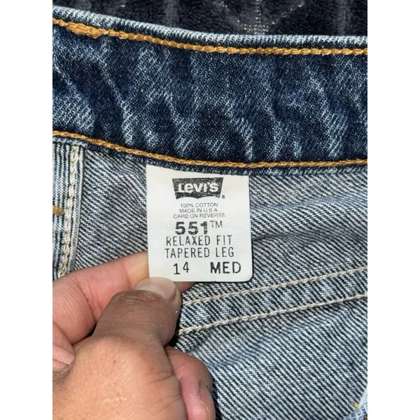 VTG Levis 551 Women's Relaxed Fit Tapered Leg 90s Made USA Jeans Sz 14‎ MED - Image 3