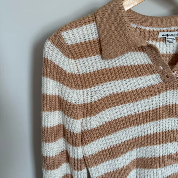 American Eagle Striped Polo Henley Sweater Size XS NWOT - Image 5