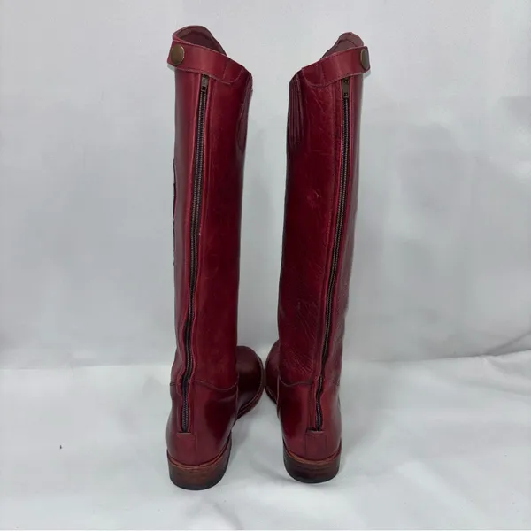 Frye Cherry Red Leather Riding Boots - Image 6