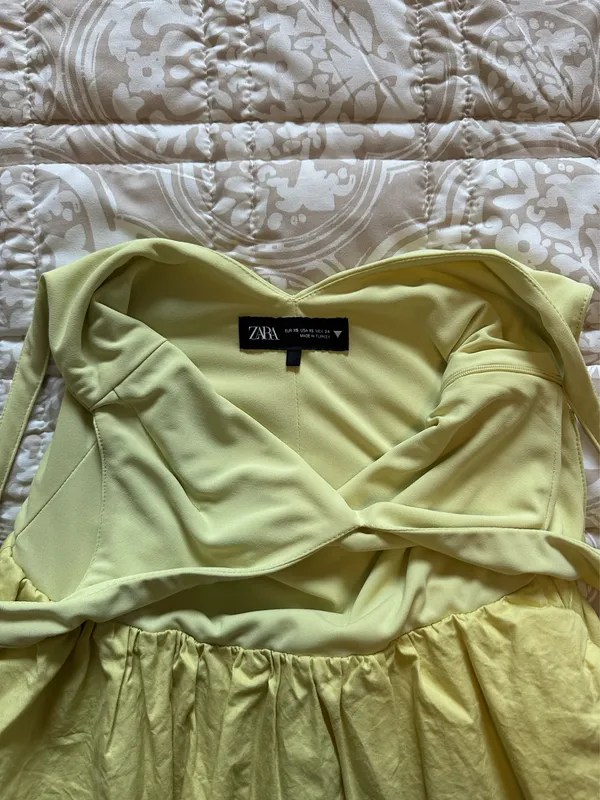 Zara Yellow Bubble Mini Dress - Image 3
