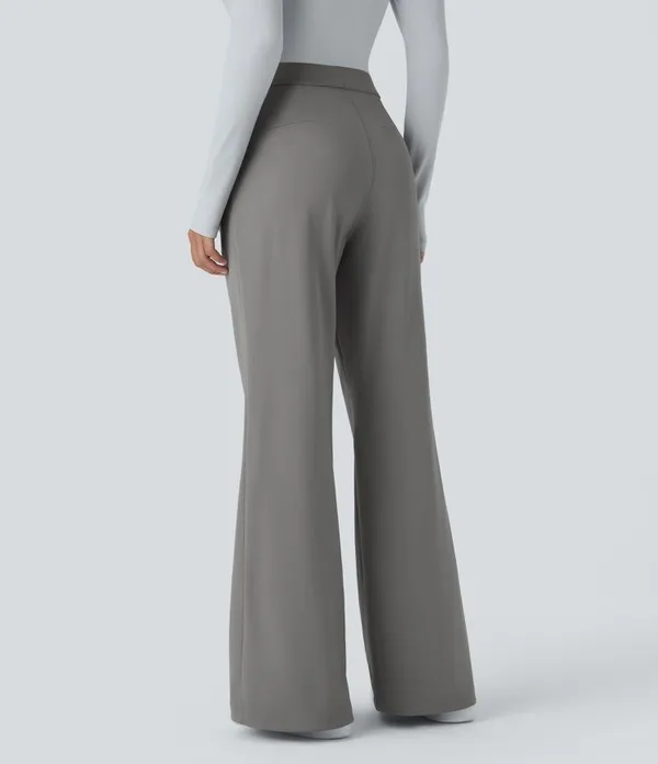 Halara Wide Leg Work Pants Gray Size S Tall NWT High Waisted Stretch - Image 2