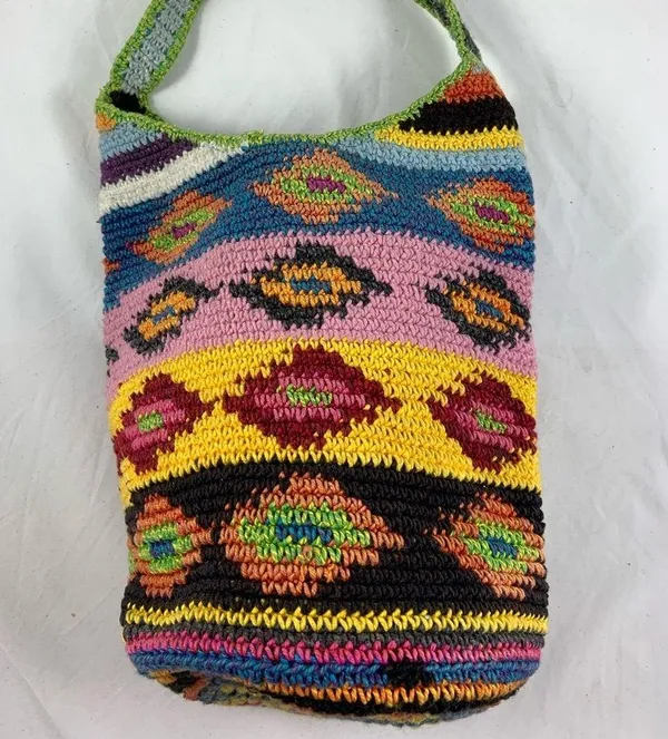 Hippie Tube Style Knitted hobo bag - Image 3