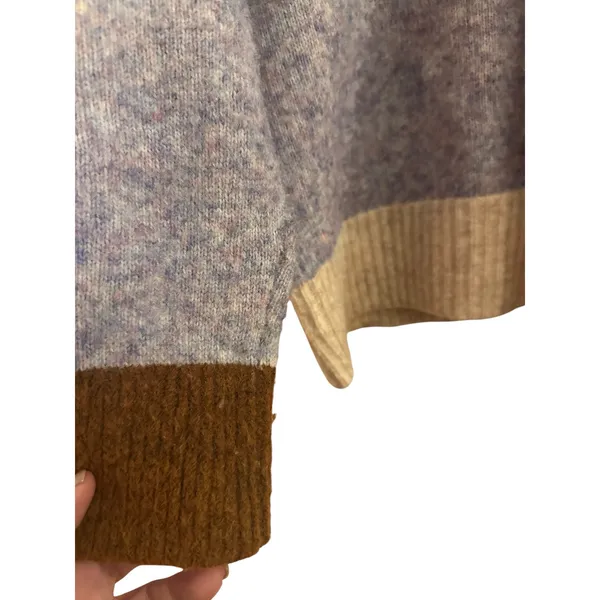 Madewell Cream Purple Brown Wool Blend Sweater Women Sz S - Image 5