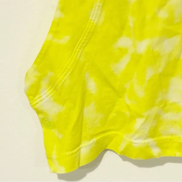 Lululemon All Yours Crop Tank Top Size 4 Yellow Tie Dye Crewneck Sleeveless - Image 5