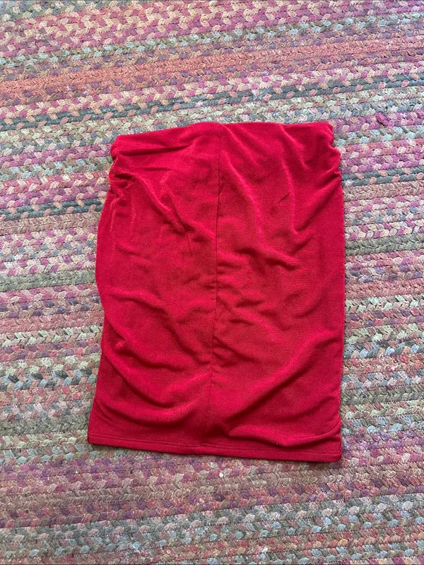 naked wardrobe red ruched stretch mini skirt - Image 3