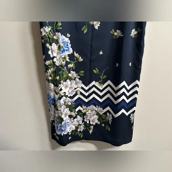 NEW Piero Moretti Navy Blossom Shift Dress Autumn Wedding Guest‎ Dress Plus Size - Image 9