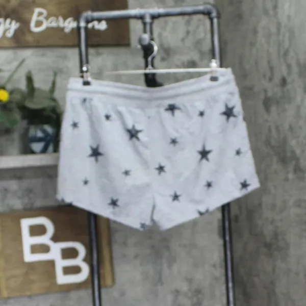 NEW Splendid Womens Knit Pajama Lounge Shorts R87D733 Gray Stars XL - Image 2