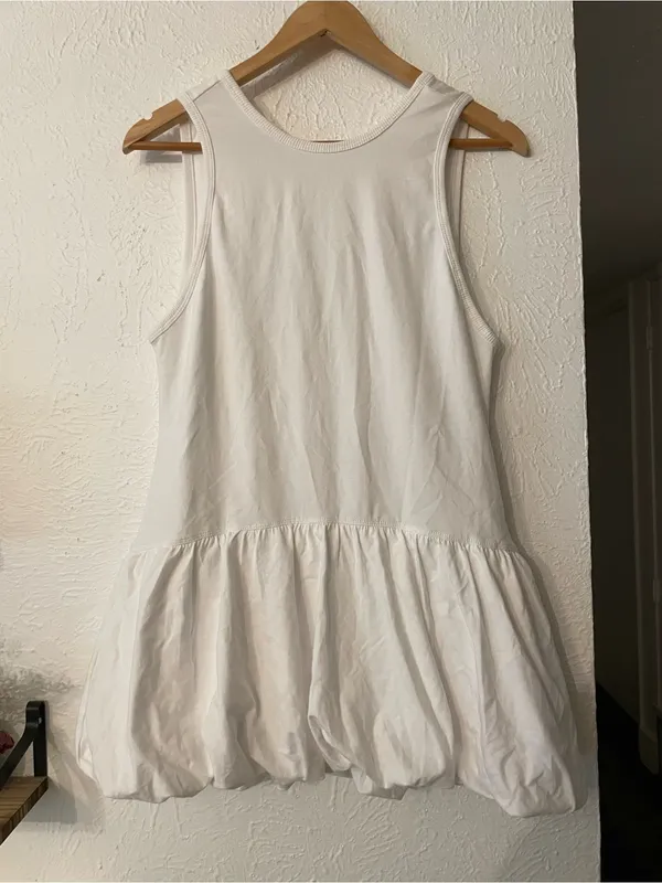 Free People Movement White Hot Shot Bubble Mini Drop-Waist Dress XS - Image 3