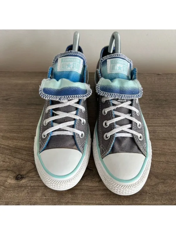 Converse All Star Double Tongue Ox Women’s Shoe Grey Blues Size 8 #776 - Image 5