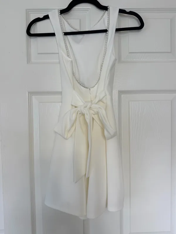 Lucy in the Sky White Dress with bow - Image 4