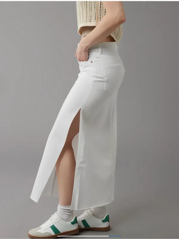 American Eagle Low Rise Denim Maxi Skirt 16 - Image 2