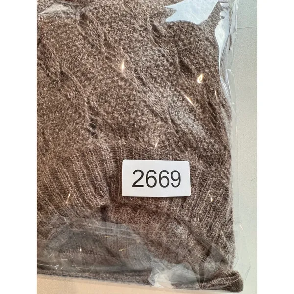 Womens Chocolate Brown M Cozy Knit‎ Pullover Sweater Wool Mohair Minimalist Soft - Image 7