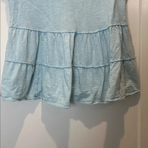 Altar’d State Light Blue Women's Tiered babydoll V-Neck Top size medium - Image 3