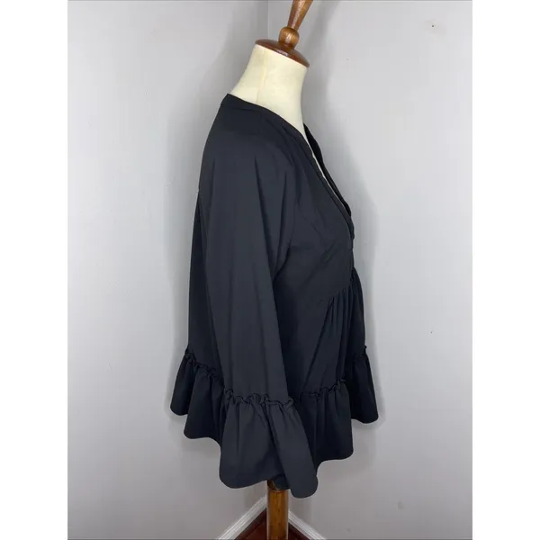 Tuckernuck Pomander Place Black Kenzo Crepe‎ Blouse Top Women's Size Medium - Image 5
