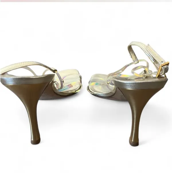 Stuart Weitzman ItGirl Gold Iridescent Heel  - Image 2