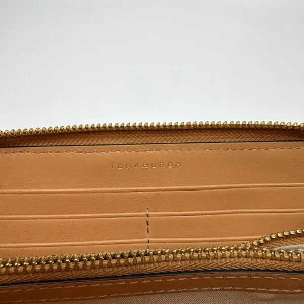 Tory Burch Striped Zip Continental Blue Leather Wallet - Image 5