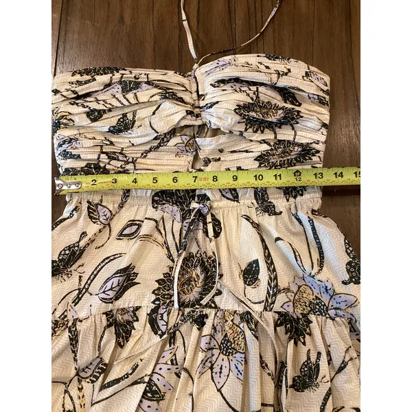 ULLA JOHNSON Ella lemon balm floral cut out halter midi dress size 2 - Image 9