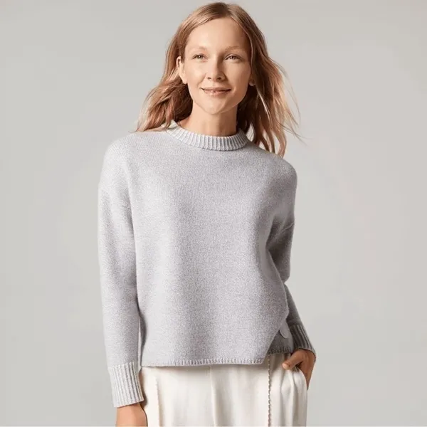 allbirds‎ boiled merino wool pullover sweater in natural grey, size medium - Image 11