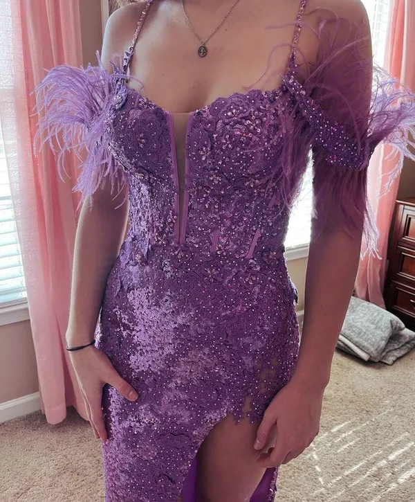 Sherri Hill style 54838 size 4 (fits like a 2) Color: Orchid - Image 4