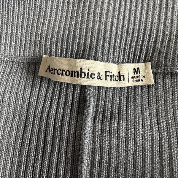 Abercrombie &‎ Fitch Ribbed Kick Flare Leggings High Waist Split Hem Blue Medium - Image 6