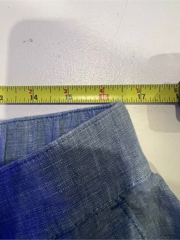 LOFT High-Waisted Blue Linen-Blend Pleated 16 - Image 3
