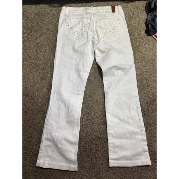 Peoples Liberation Bella‎ Bootcut Jeans White Star Pocket Low Rise Denim Size 27 - Image 4