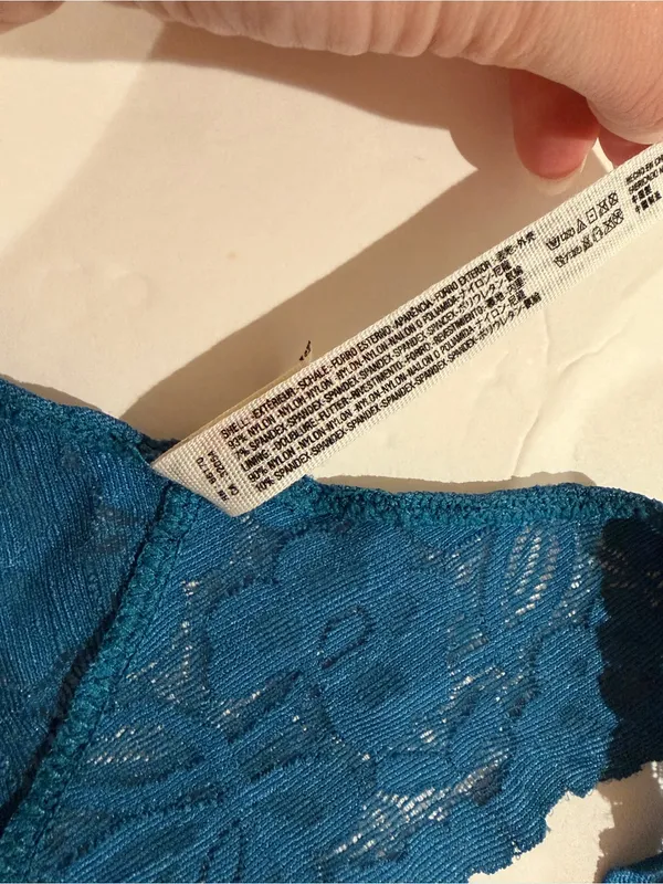 Intimately Free People Galloon Teal Blue Lace Racerback Bralette Size Medium - Image 6