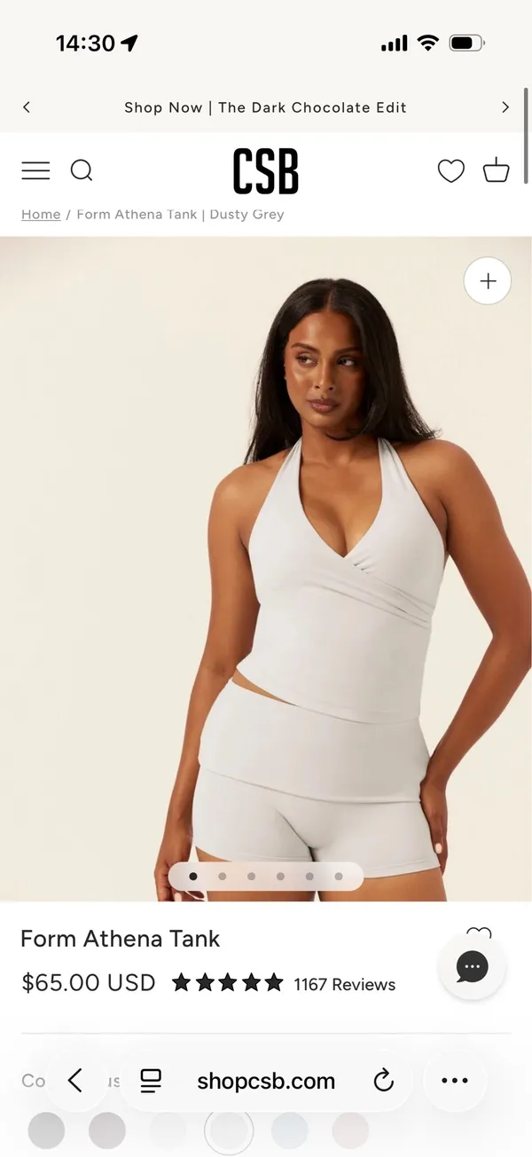 CSB athena halter tank in dusty grey - Image 4