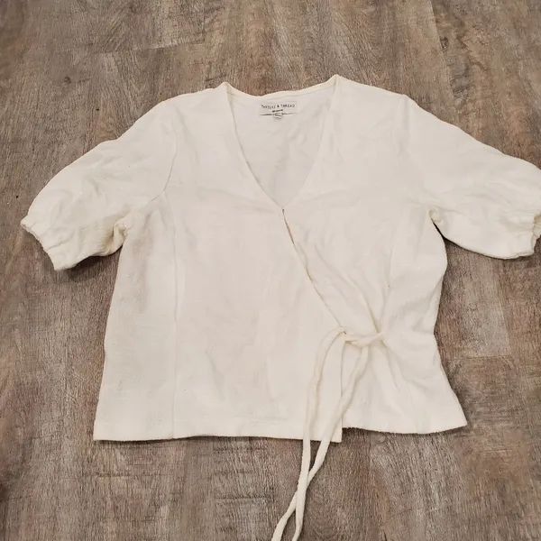 Texture & Thread Madewell White Tie Shirt Size Medium - Image 2