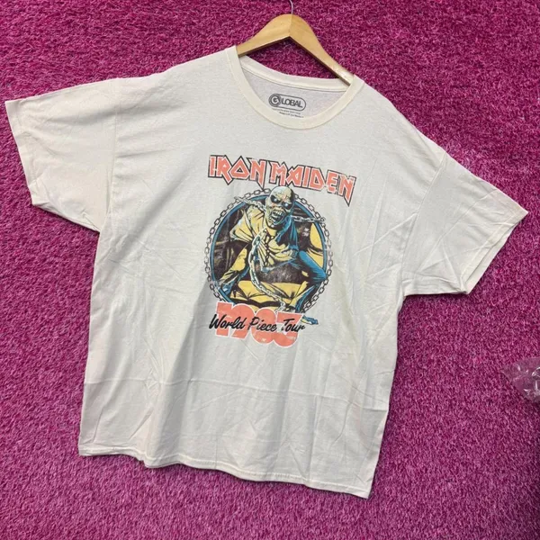 Iron Maiden World Piece Tour 1983 Heavy Metal Band Tee 2XL - Image 3