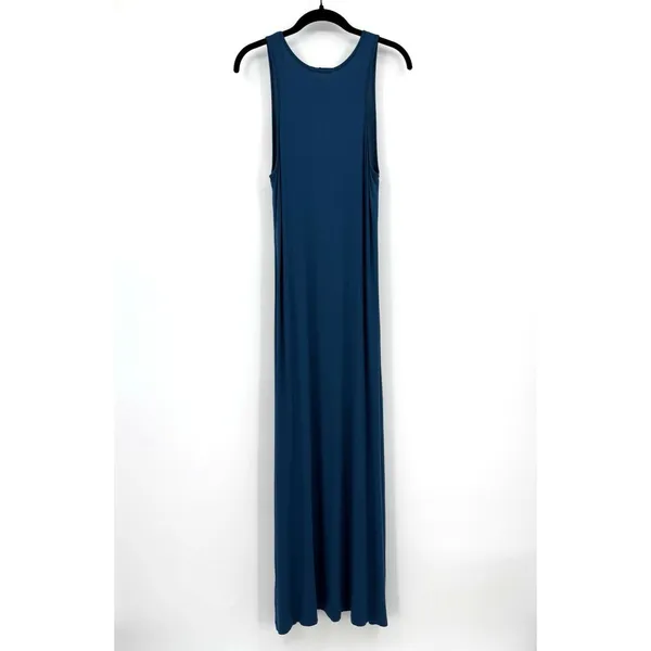 EXCHIC Teal Maxi Dress Sleeveless Tank Stretch Casual Flowy Lounge Summer Size M - Image 2