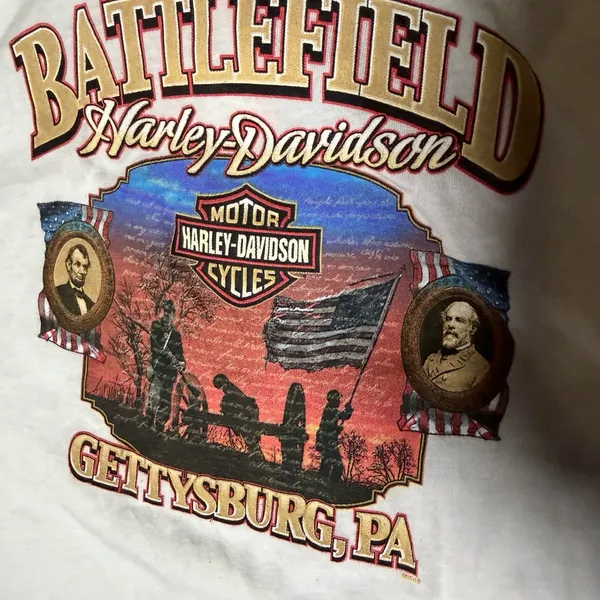 Harley-Davidson‎ Battlefield Gettysburg PA Graphic Tee tank top White large - Image 3