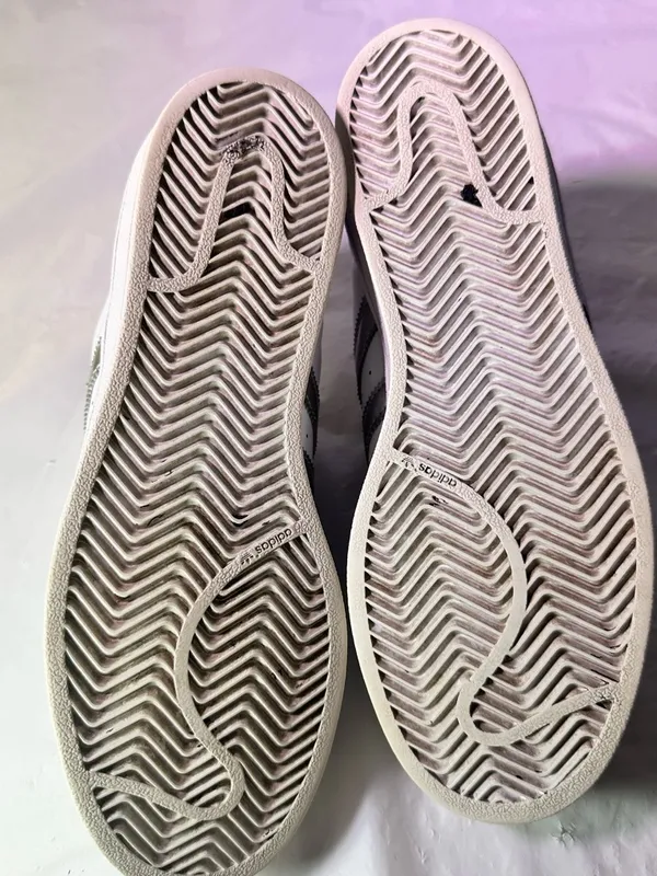 adidas White Sneakers with Silver Three-Stripes - Women's - Image 8