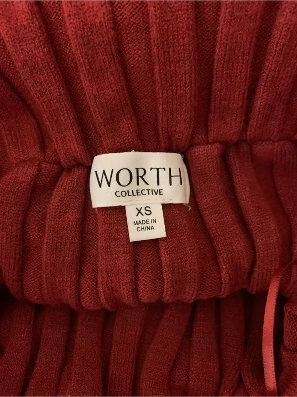 Worth Collective Evella Maxi Dress in Red Bump Friendly Rust Ribbed Knit XS - Image 5