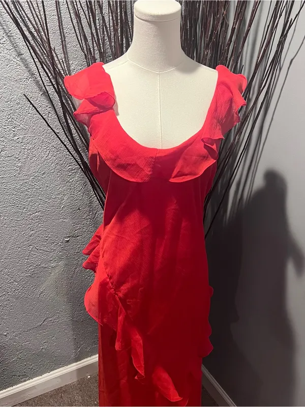 🌺A New Day Red Ruffle Maxi Dress Size Large 🌺 - Image 2