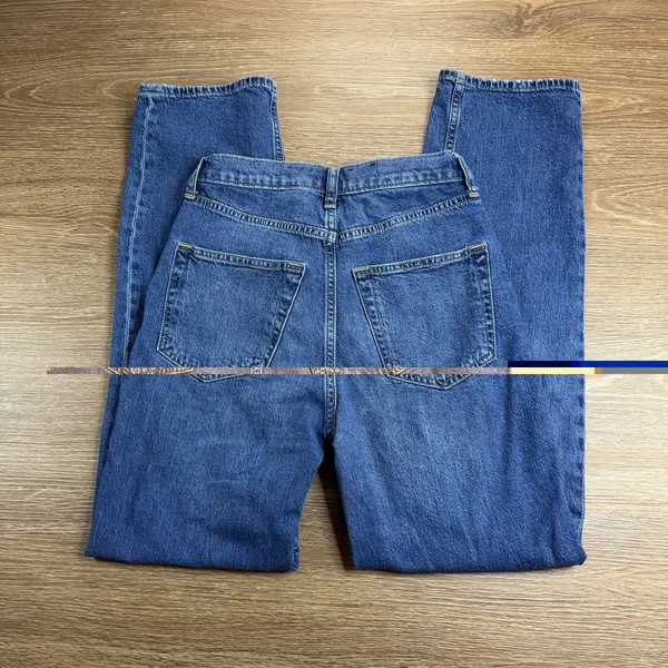 GAP Loose High Rise Jeans Womens 24 00R Blue Medium Wash Straight Leg Stretch - Image 12