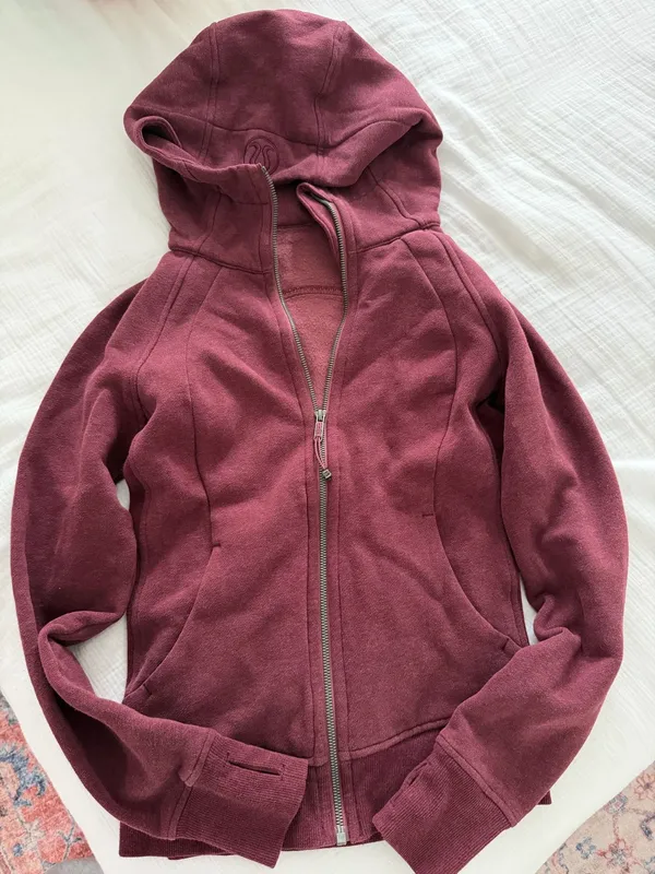 Lululemon Scuba Full-Zip Maroon Size 2  - Image 2